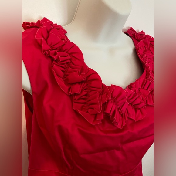 NWT Cleo Petites Ruffled Red Dress Stretchy Size 18 Petite - Picture 4 of 8